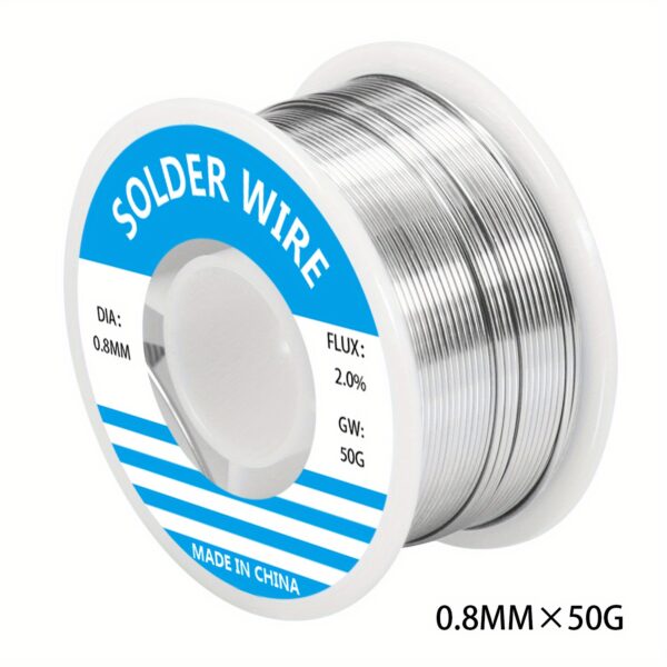 Rollo de Soldadura Alambre de Soldadura de Estaño y Plomo de Alta Pureza con Núcleo de flux para Soldadura Eléctrica Contiene 2.2% de Flux (0.8mm*50g) - Imagen 5