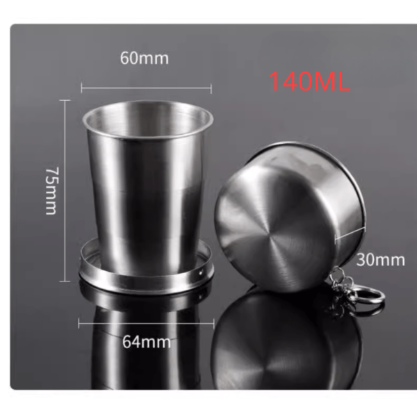 Vasito telescopico 75 ml.  2.54 oz ideal para camping, shots, viaje, compartir, regalos para camping, regalo unico - Imagen 5