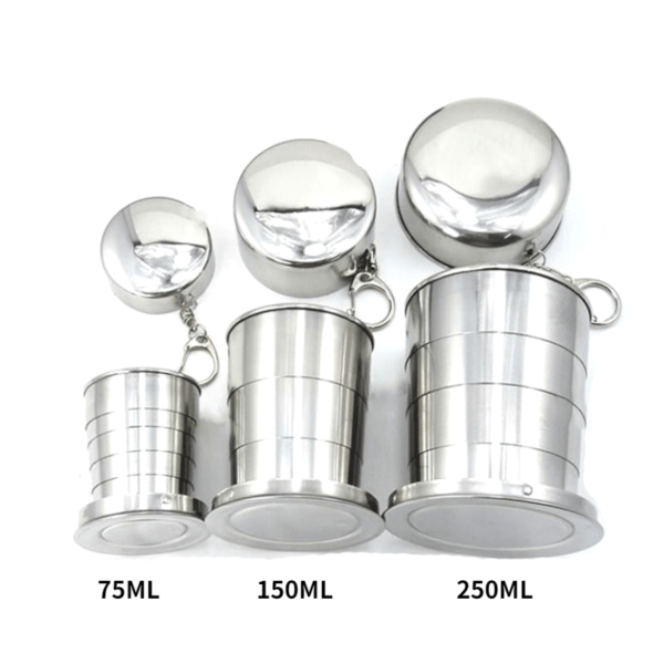 Vasito telescopico 75 ml.  2.54 oz ideal para camping, shots, viaje, compartir, regalos para camping, regalo unico - Imagen 9