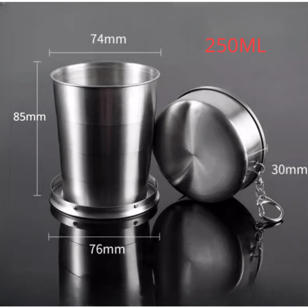 Vasito telescopico 75 ml.  2.54 oz ideal para camping, shots, viaje, compartir, regalos para camping, regalo unico - Imagen 7