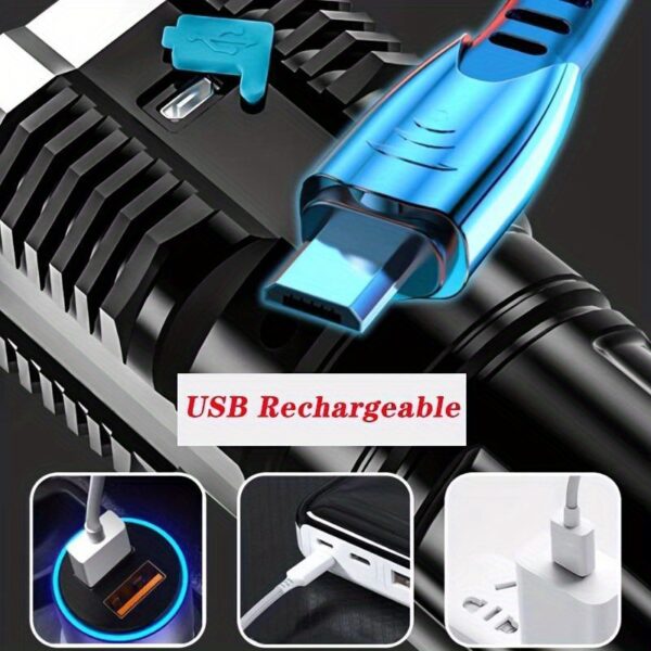 Potente Lampara 4 leds con luz lateral recargable, lamparas para acampar, lampara de emergencia led - Imagen 7