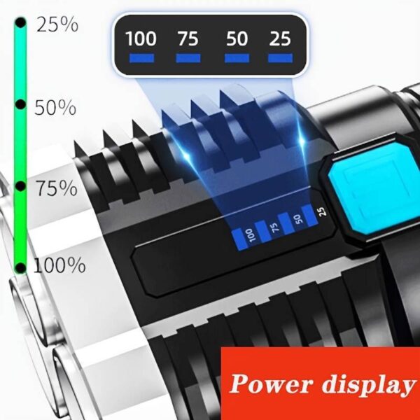 Potente Lampara 4 leds con luz lateral recargable, lamparas para acampar, lampara de emergencia led - Imagen 8