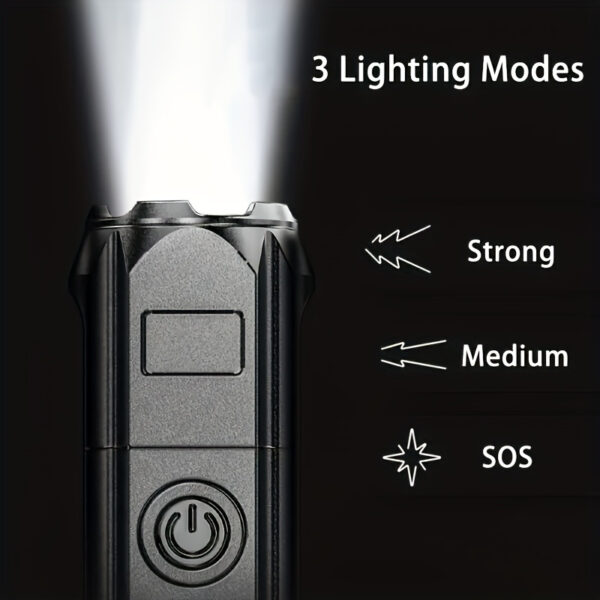 Lampara superbrillante con zoom, potente con función de atenuacion recargable de largo alcance - Imagen 9