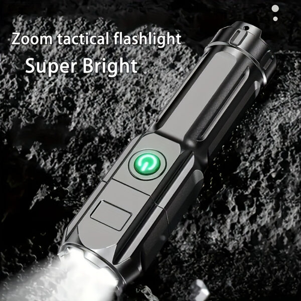 Lampara superbrillante con zoom, potente con función de atenuacion recargable de largo alcance - Imagen 4