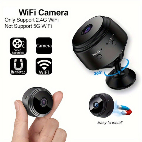 Cámara De Seguridad Para El Hogar Inteligente Mejorada, Cámara IP WiFi 2.4G Con Visión Nocturna - Imagen 2