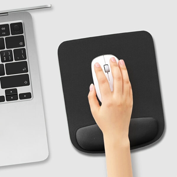 Mousepad tapete para mouse con almohadilla mantén tu muñeca cómoda color gris. - Imagen 4