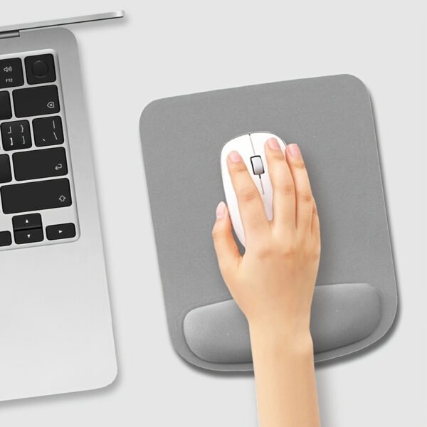 Mousepad tapete para mouse con almohadilla mantén tu muñeca cómoda color gris.