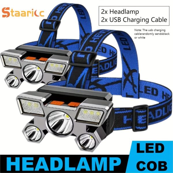 lampara para cabeza super practica recargable lampara recargable manos libre regalos practicos usb - Imagen 7