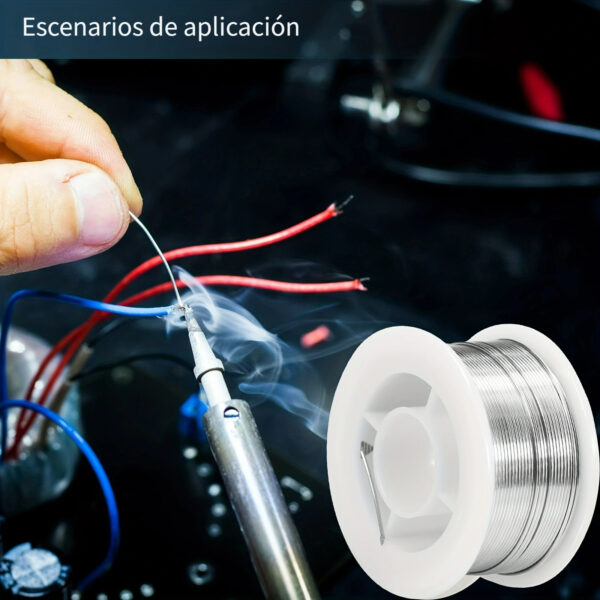 Rollo de Soldadura Alambre de Soldadura de Estaño y Plomo de Alta Pureza con Núcleo de flux para Soldadura Eléctrica Contiene 2.2% de Flux (0.8mm*50g) - Imagen 6