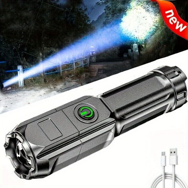 Lampara superbrillante con zoom, potente con función de atenuacion recargable de largo alcance - Imagen 5