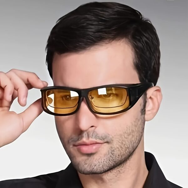 Paquete de 2 lentes, amarillos y oscuros para conducir vision nocturna se pueden usar sobre tus lentes de aumento - Imagen 2