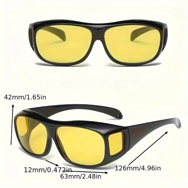 Paquete de 2 lentes, amarillos y oscuros para conducir vision nocturna se pueden usar sobre tus lentes de aumento - Imagen 8