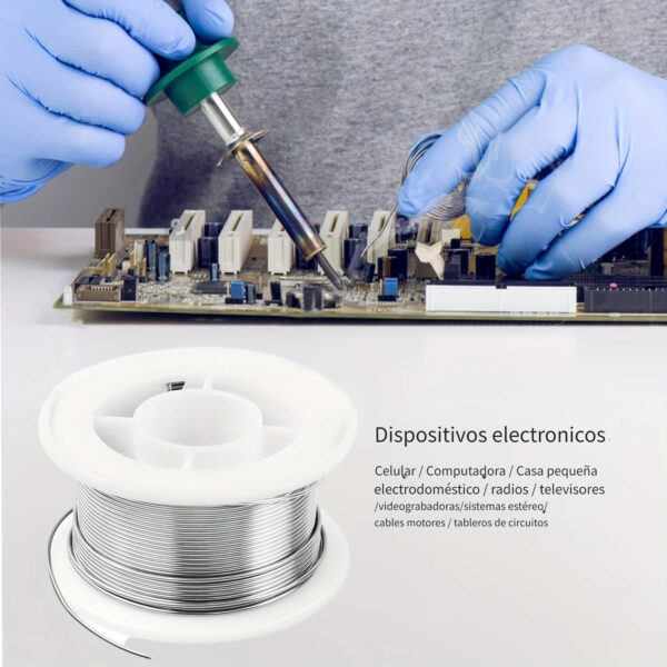Rollo de Soldadura Alambre de Soldadura de Estaño y Plomo de Alta Pureza con Núcleo de flux para Soldadura Eléctrica Contiene 2.2% de Flux (0.8mm*50g) - Imagen 11