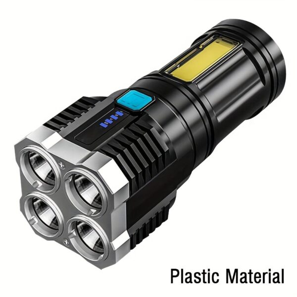 Potente Lampara 4 leds con luz lateral recargable, lamparas para acampar, lampara de emergencia led - Imagen 3