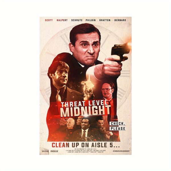 Póster The Office Threat Level Midnight, arte decorativo para pared sin marco 60x40cm