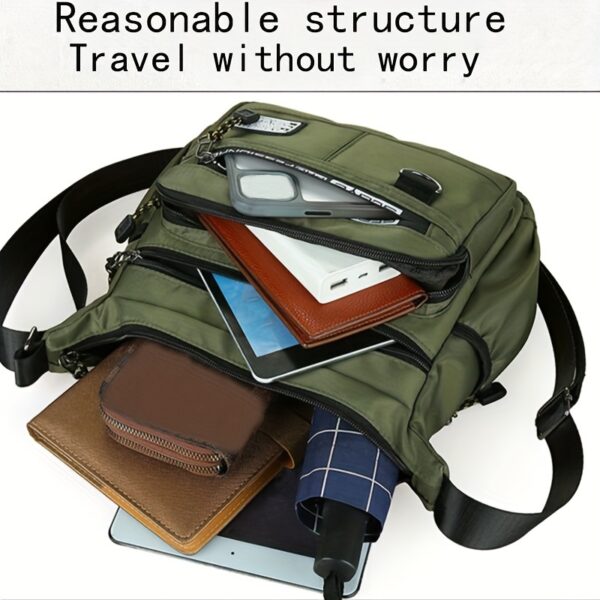 Bolsa bandolera impermeable de gran capacidad, bolsa para estudiantes, bolso para tablet - Imagen 4