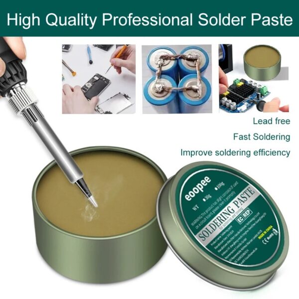Pasta de soldadura 30g flujo de soldadura sin plomo, pasta de reparación de hierro, aceite de soldadura de estaño