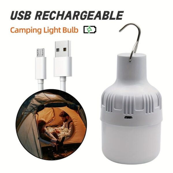 Lampara recargable para acampar luz calida con gancho para colgar accesorios para acampar - Imagen 5
