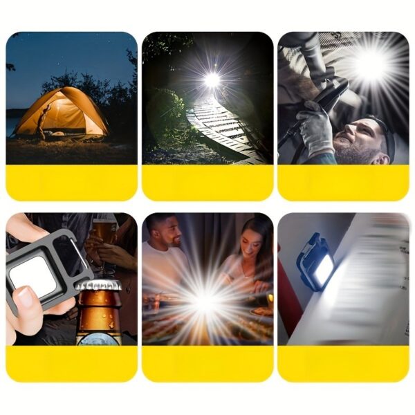 Mini lamparita Led recargable con destapador llavero lampara practico luz emergencia - Imagen 3