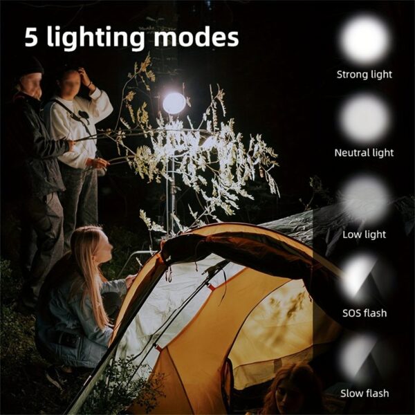 Lampara recargable para acampar luz calida con gancho para colgar accesorios para acampar - Imagen 2