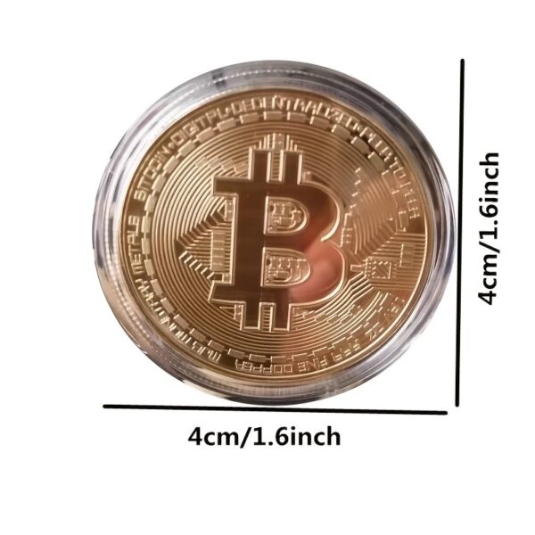 Moneda Bitcoin Metálica Chapado Dorado 100% No Real Regalos Originales Ideas Para Regalo Moneda BTC - Imagen 6
