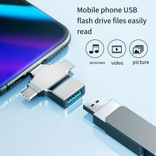 adaptador otg 3 en 1 iphone microusb usb c