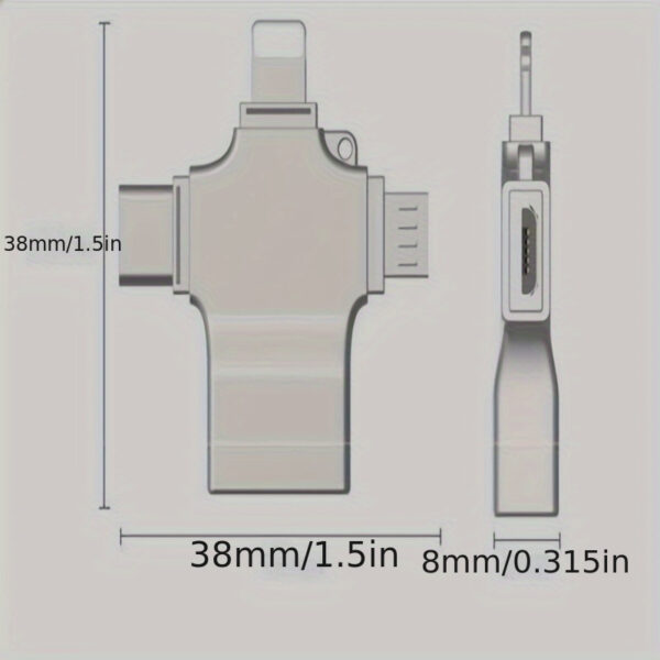 adaptador otg 3 en 1 iphone microusb usb c - Imagen 2