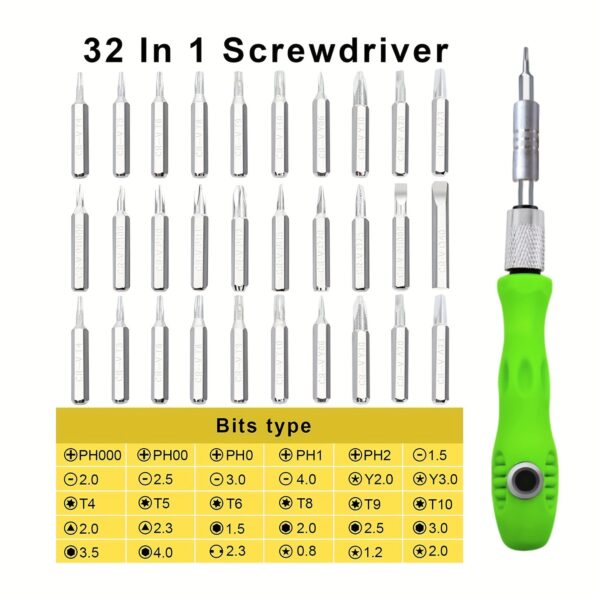 32 en 1 Mini Juego de Destornilladores Magnéticos para Reparación de Electrónicos Desarmadores - Imagen 6