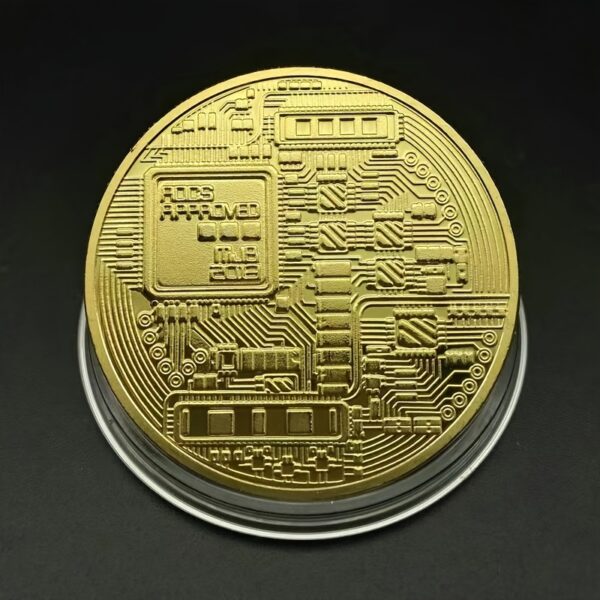 Moneda Bitcoin Metálica Chapado Dorado 100% No Real Regalos Originales Ideas Para Regalo Moneda BTC - Imagen 4