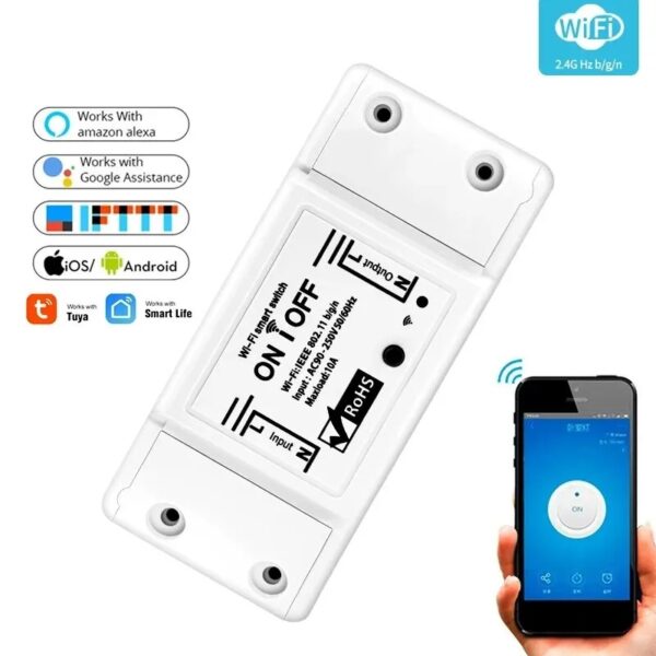 Chip inteligente WiFi controlador remoto temporizador encendido apagado hogar compatible con Google tipo sonoff