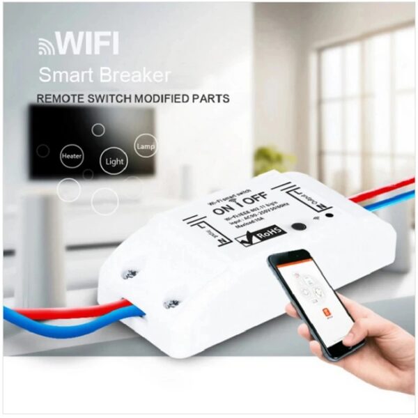 Chip inteligente WiFi controlador remoto temporizador encendido apagado hogar compatible con Google tipo sonoff - Imagen 3