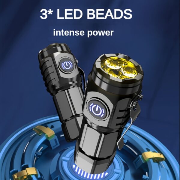 Mini linterna LED USB recargable Tactica mini lampara portatil - Imagen 9
