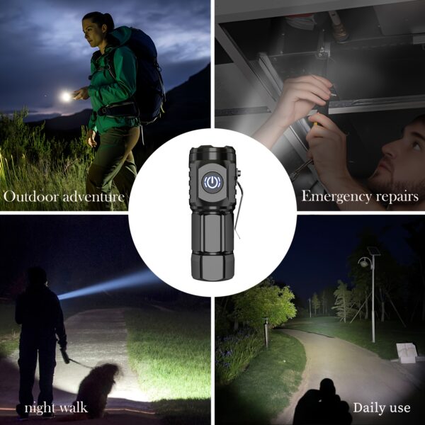 Mini linterna LED USB recargable Tactica mini lampara portatil - Imagen 5