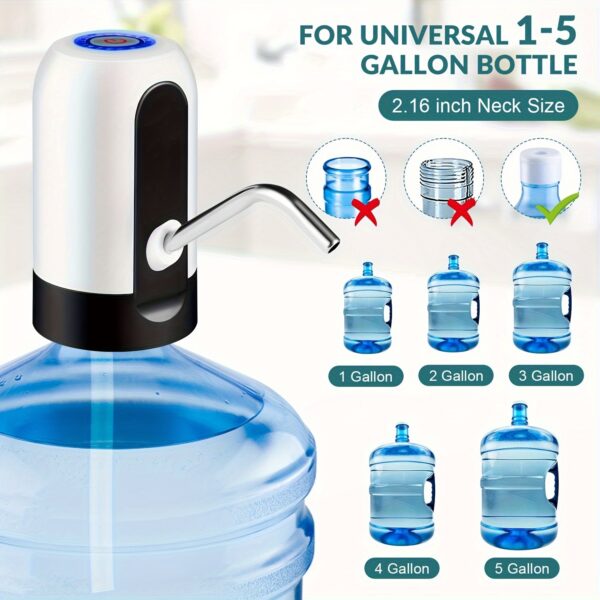 Bomba Eléctrica Recargable por USB para Garrafon - Imagen 2