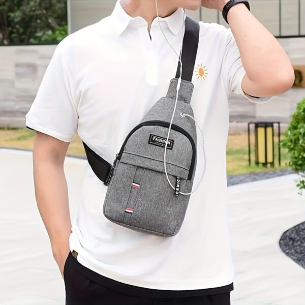 Bolso de Pecho Diagonal para Hombre con Cinta Ajustable y Multi-Compartimentos Bolsa Bandolera - Imagen 3