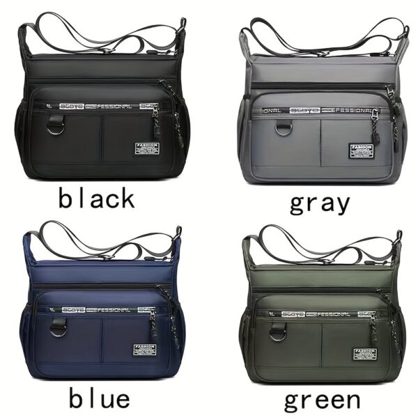 Bolso Bandolera Negro para Hombre Impermeable y Elegante - Imagen 8