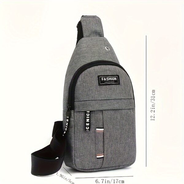 Bolso de Pecho Diagonal para Hombre con Cinta Ajustable y Multi-Compartimentos Bolsa Bandolera - Imagen 2