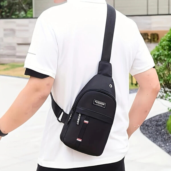 Bolso de Pecho Diagonal para Hombre con Cinta Ajustable y Multi-Compartimentos Bolsa Bandolera - Imagen 6