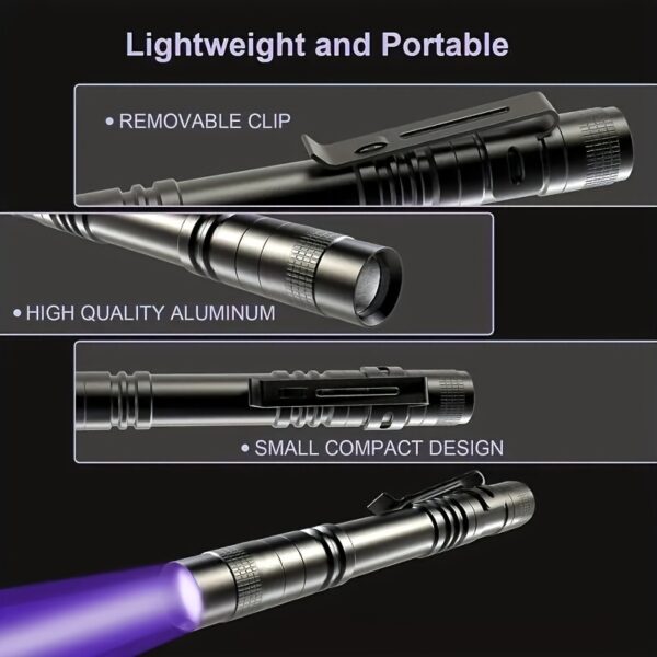 Linterna UV 395nm Luz Negra Portátil (no incluye baterias) - Imagen 6