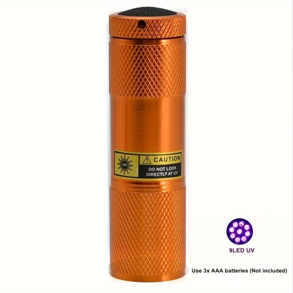 Mini Linterna LED UV 9 LEDs 395-400nm para Detección - Imagen 15