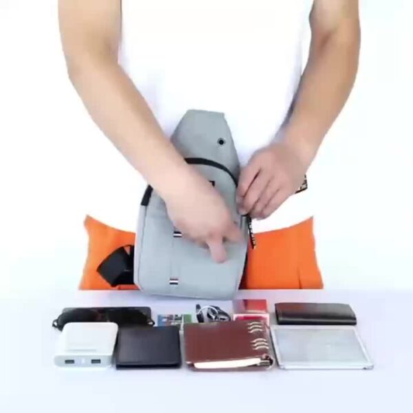 Bolso de Pecho Diagonal para Hombre con Cinta Ajustable y Multi-Compartimentos Bolsa Bandolera - Imagen 7