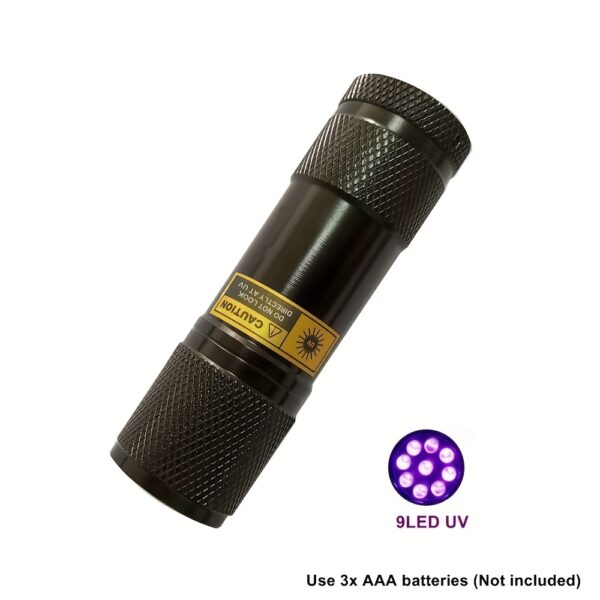 Mini Linterna LED UV 9 LEDs 395-400nm para Detección - Imagen 11