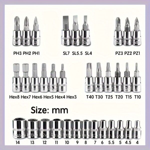 Juego de dados NewShark 46 piezas para reparaciones - Imagen 4