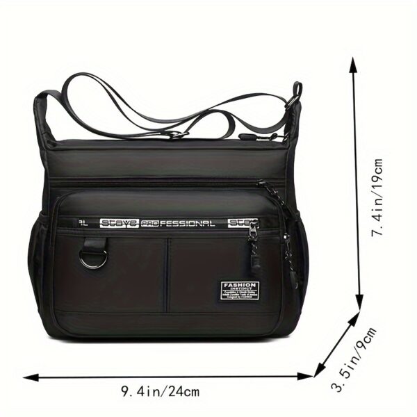 Bolso Bandolera Negro para Hombre Impermeable y Elegante - Imagen 2