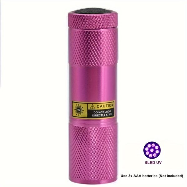 Mini Linterna LED UV 9 LEDs 395-400nm para Detección - Imagen 13