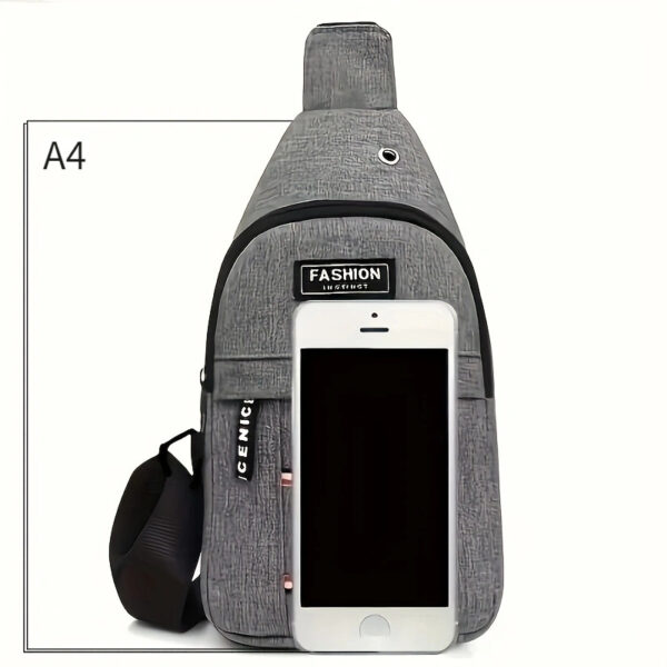 Bolso de Pecho Diagonal para Hombre con Cinta Ajustable y Multi-Compartimentos Bolsa Bandolera