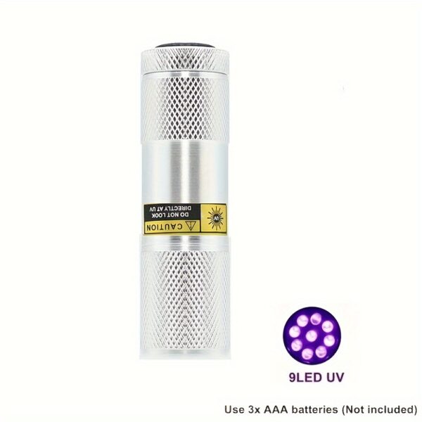 Mini Linterna LED UV 9 LEDs 395-400nm para Detección - Imagen 5