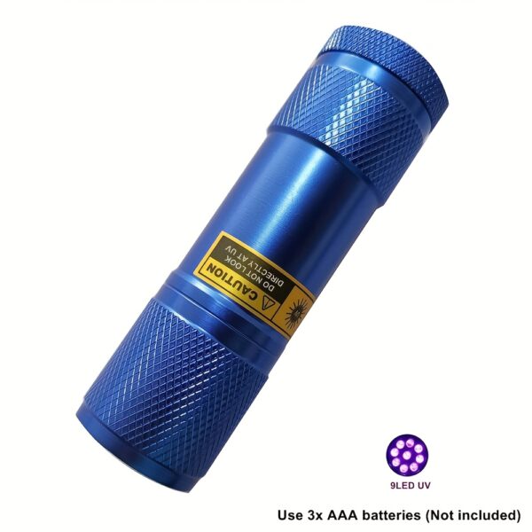 Mini Linterna LED UV 9 LEDs 395-400nm para Detección - Imagen 9
