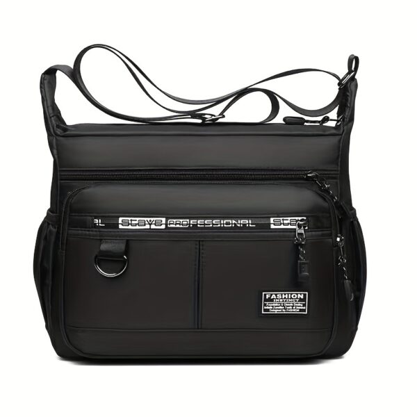 Bolso Bandolera Negro para Hombre Impermeable y Elegante - Imagen 12