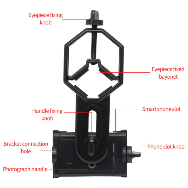 Soporte Universal para Celular con Binoculares Telescopios Monoculares o Miras Telescópicas - Imagen 5
